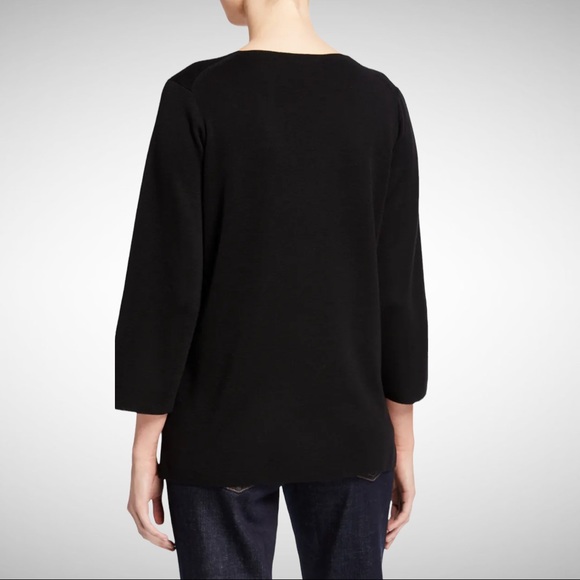 Eileen Fisher Superfine Merino Wool V-Neck Sweater Light Blue XS NWOT - Picture 10 of 10